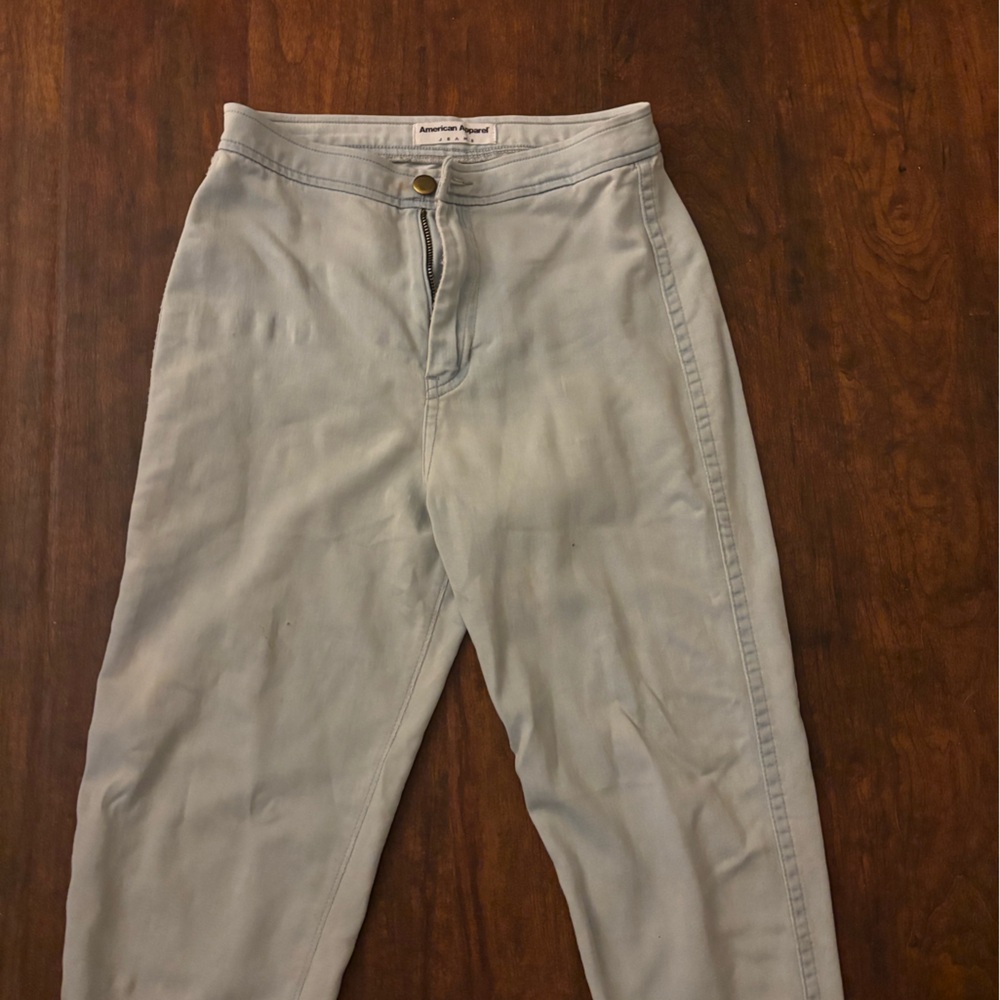 American Apparel Light Gray Straight Leg Jeans